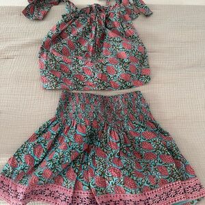 Marea 2 piece Floral Set in Pink and Blue
